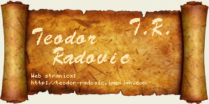 Teodor Radović vizit kartica